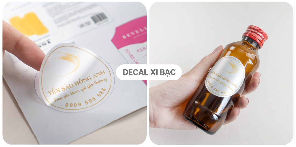 Nhãn Decal xi bạc, xi vàng - nâng tầm đẳng cấp cho sản phẩm