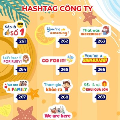 Bảng hashtag cầm tay chụp ảnh công ty